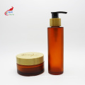 amber bamboo lid glass jar with bamboo lid for face cream body butter lip balm cosmetic BJ-222B